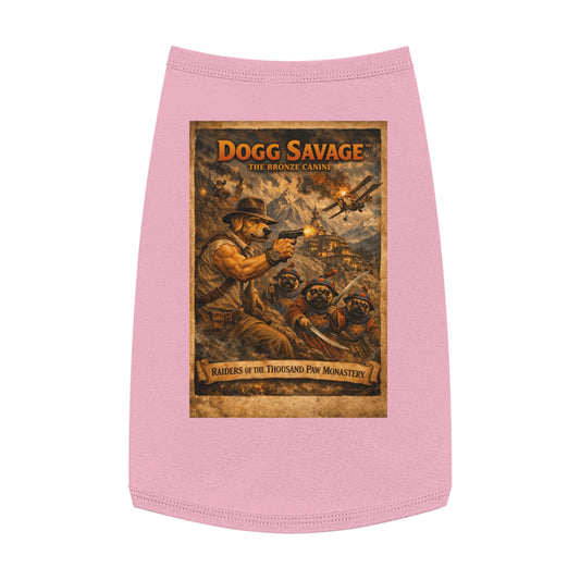 Dogg Savage Pet Tank Top — "Raiders of the Thousand Paw Monastery" Graphic Dog Shirt