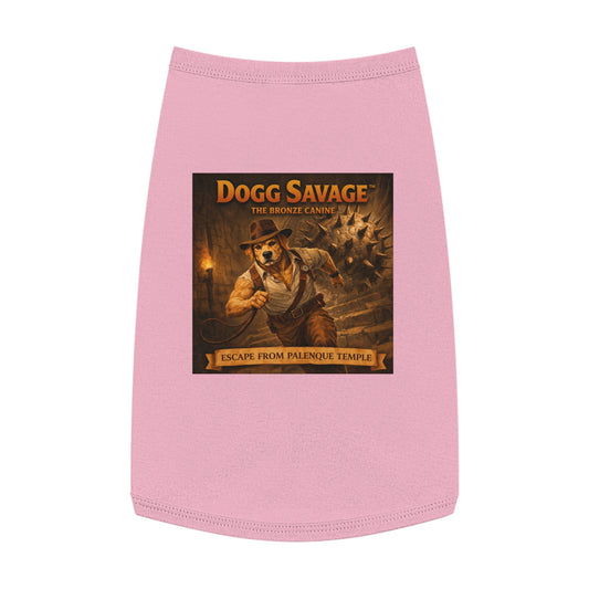 Dog Tank Top — "Dogg Savage: Escape from Palenque Temple" Adventure Graphic Dog Shirt