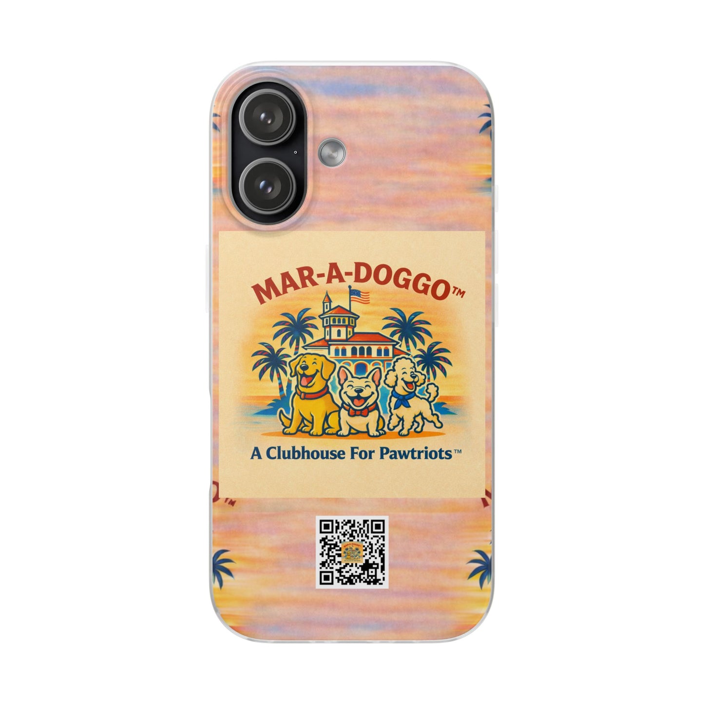 Mar-a-Doggo Phone Case — 'The Palace of Pawtriots' Cute Beach Dog Design