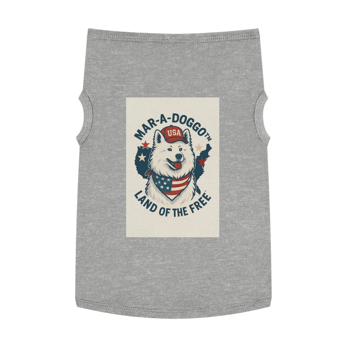 Patriotic Pet Tank Top — "Mar-A-Doggot: Land of the Free" Dog Shirt