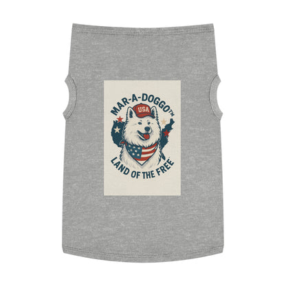 Patriotic Pet Tank Top — "Mar-A-Doggot: Land of the Free" Dog Shirt