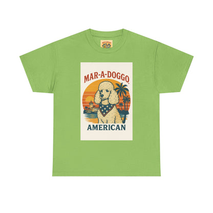Mar-A-Doggo American T-Shirt — Retro Palm Beach Dog Graphic Tee