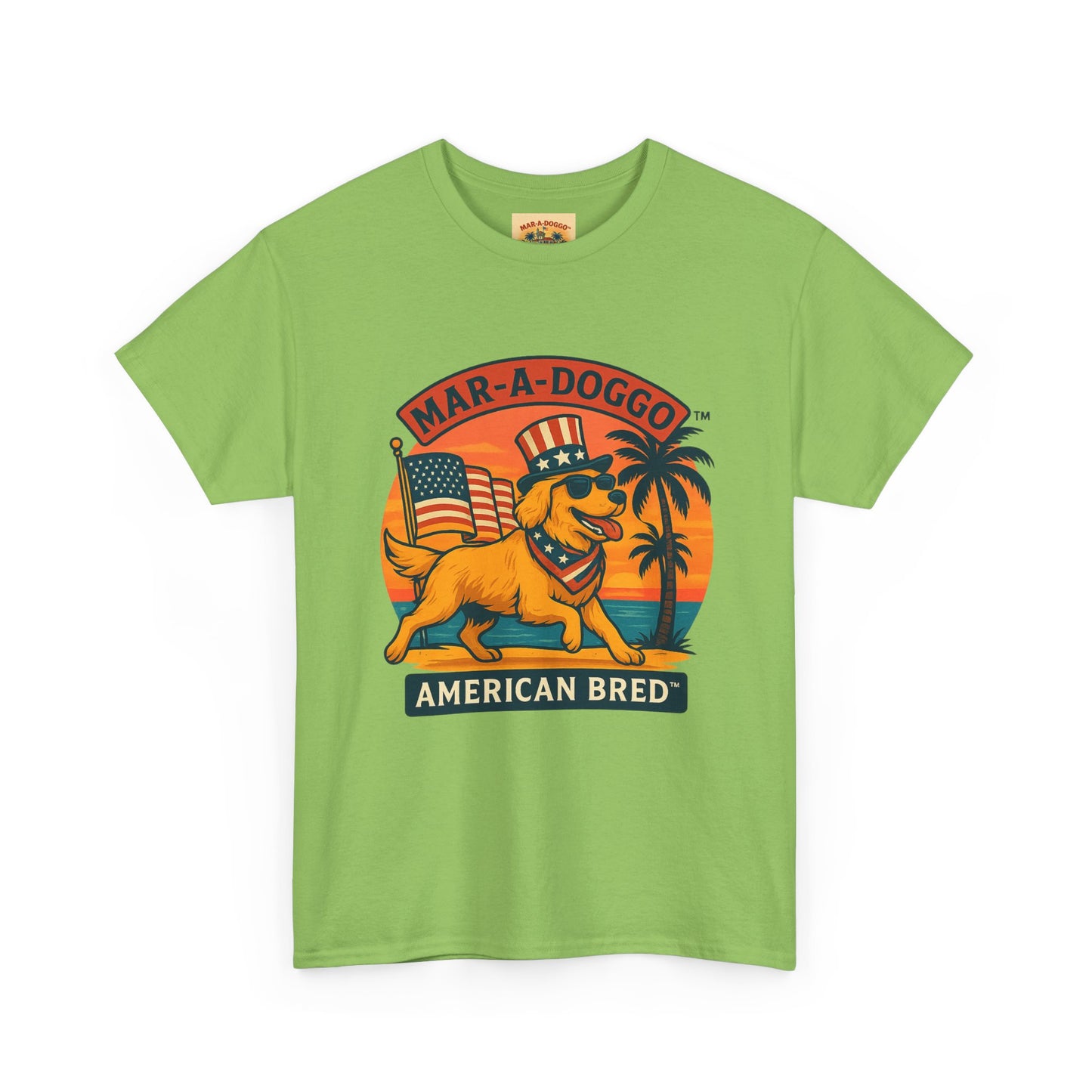 Mar-A-Doggo "American Bred" Tee — Patriotic Dog Graphic T-Shirt