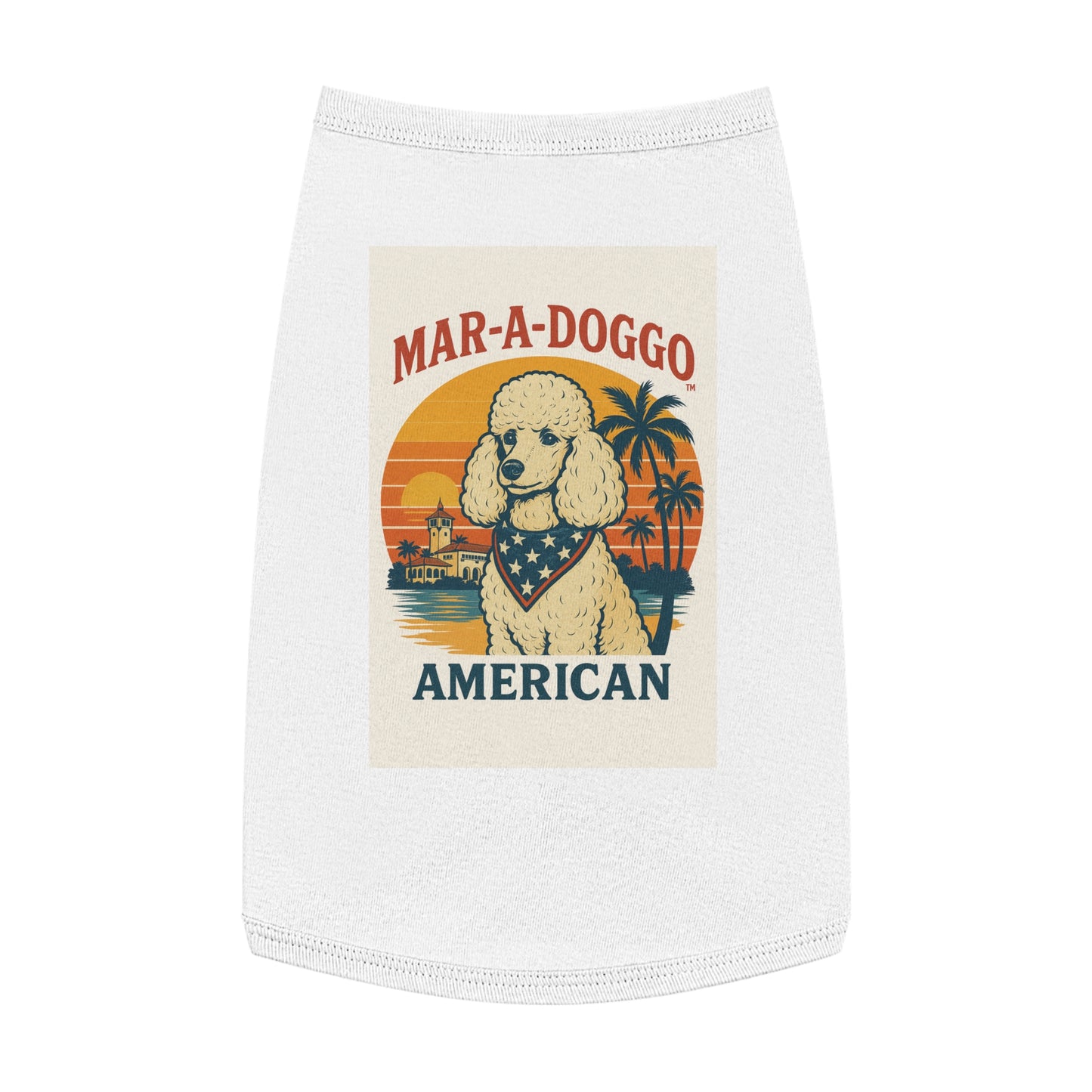 Mar-A-Doggo "American" Poodle Pet Tank Top — Retro Patriotic Dog Shirt
