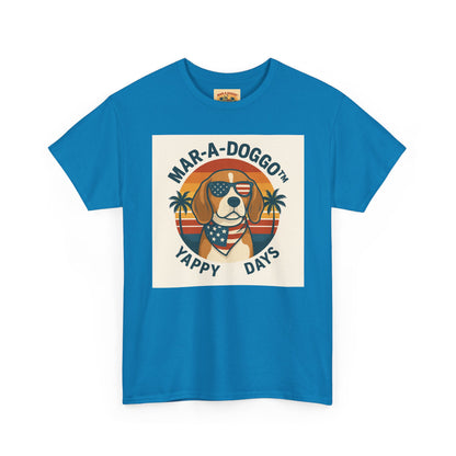 Mar-A-Doggo Tee – Retro Beach Dog Graphic T-Shirt (“Yappy Days”)