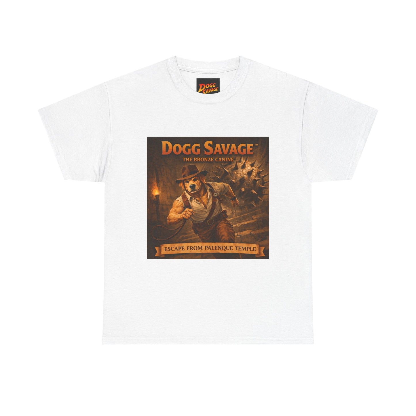 Graphic Tee — "Dogg Savage: Escape From Palenque Temple" Adventure Shirt