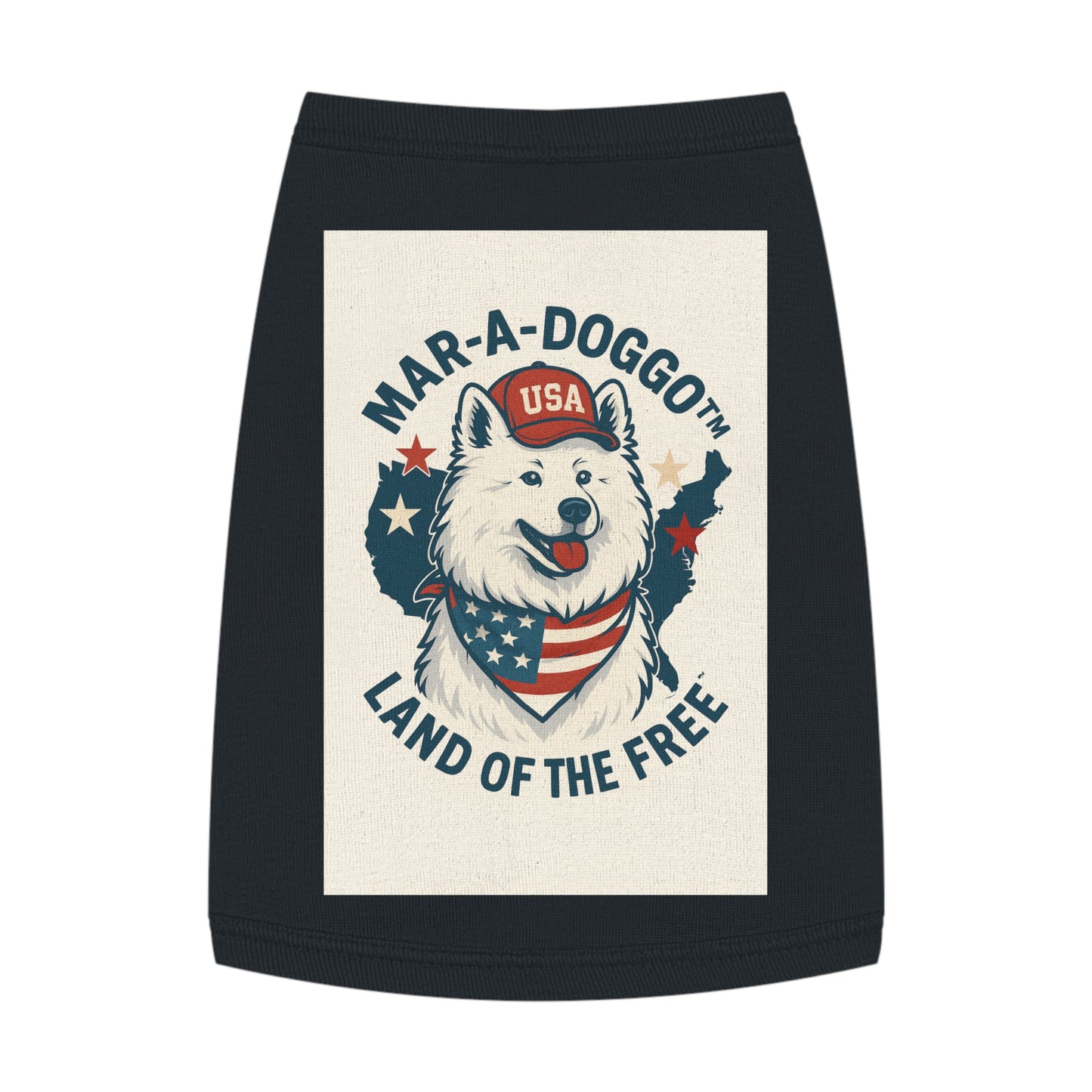 Patriotic Pet Tank Top — "Mar-A-Doggot: Land of the Free" Dog Shirt
