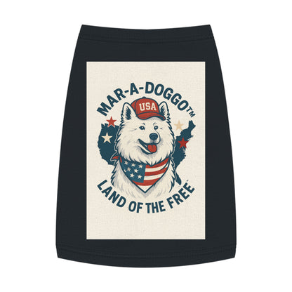 Patriotic Pet Tank Top — "Mar-A-Doggot: Land of the Free" Dog Shirt