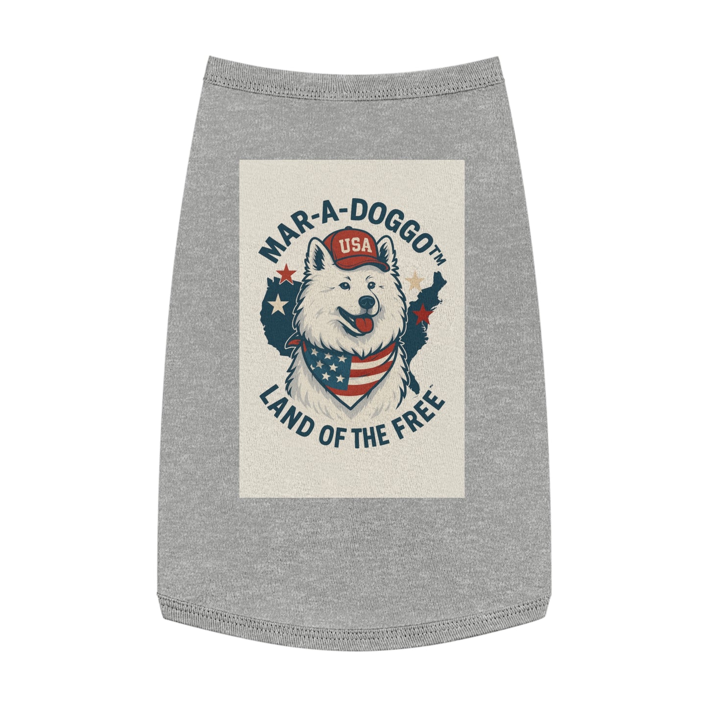 Patriotic Pet Tank Top — "Mar-A-Doggot: Land of the Free" Dog Shirt