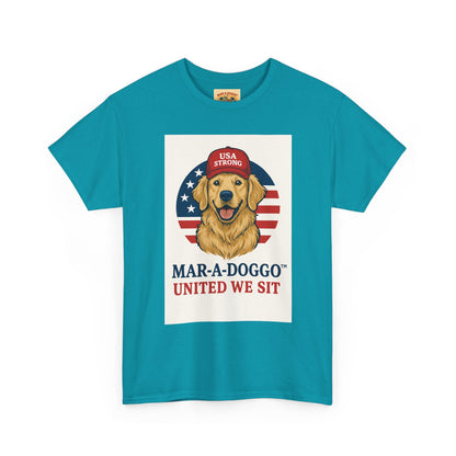 Mar-A-Doggo Tee — Patriotic Golden Retriever 'United We Sit' Shirt
