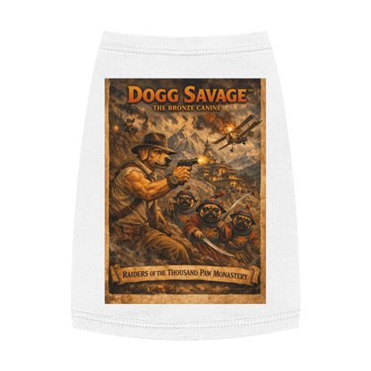 Dogg Savage Pet Tank Top — "Raiders of the Thousand Paw Monastery" Graphic Dog Shirt