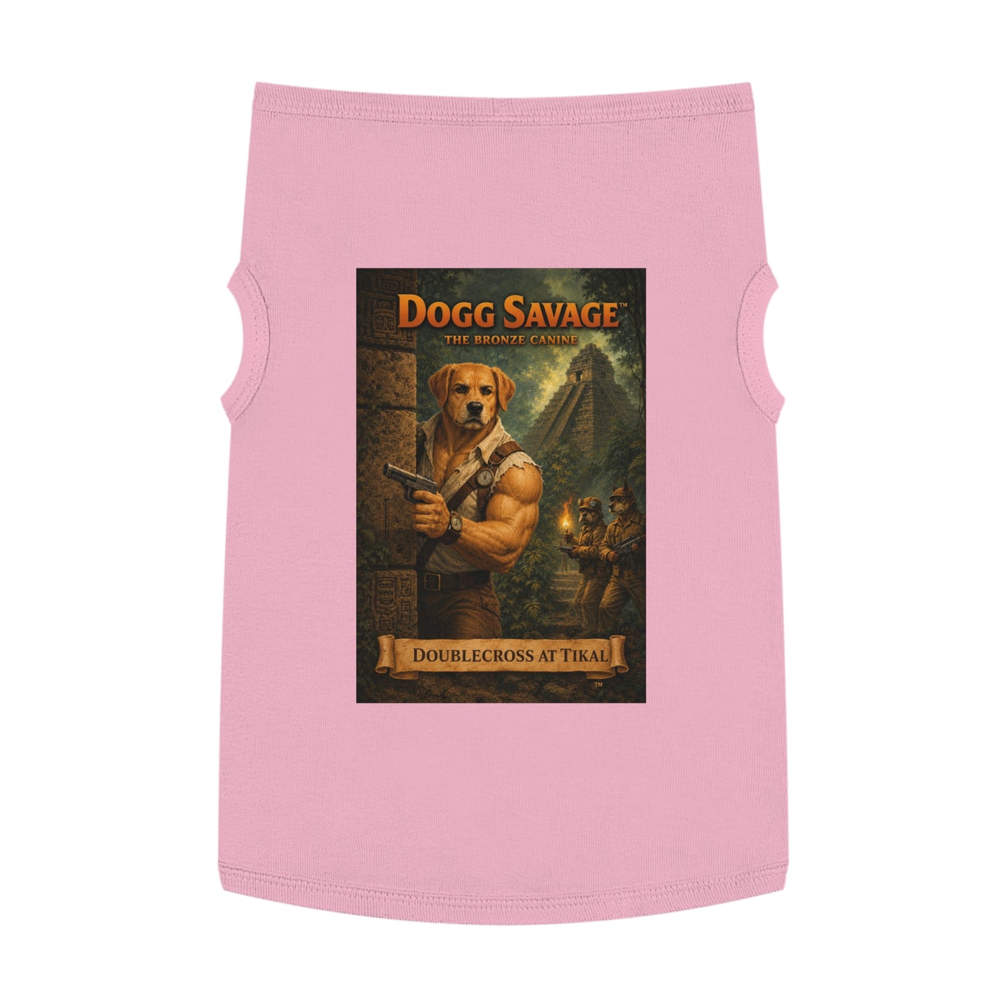 Dog Tank Top — "Dogg Savage: Doublecross at Tikal" Adventure Graphic Pet Shirt