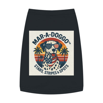Patriotic Dog Tank Top - "Mar-A-Doggo" Stars, Stripes & Spots Dog Shirt