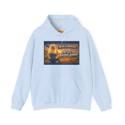 Dog Lover Hoodie — “MAR-A-DOGGO: My Dog Has Great Jeans” Graphic Pullover