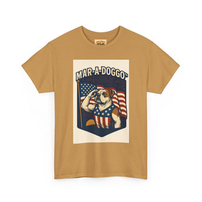 Mar-A-Doggo Patriotic Tee — American Flag Bulldog Graphic T-Shirt
