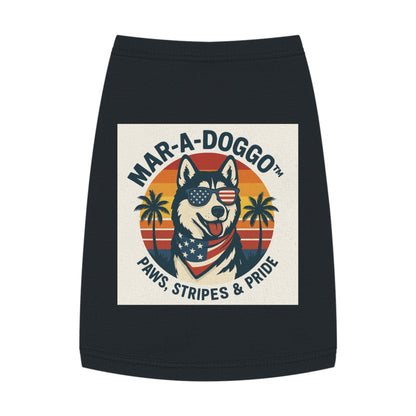 Dog Shirt - "Mar-A-Doggo: Paws, Stripes & Pride" Patriotic Husky Tank