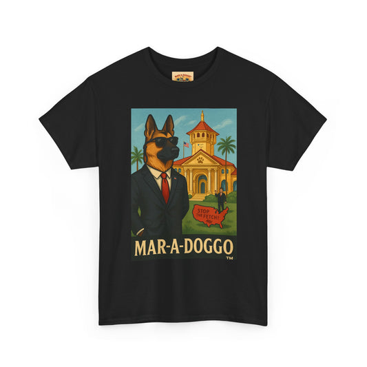 Mar-A-Doggo Graphic Tee — Vintage Resort Dog Print