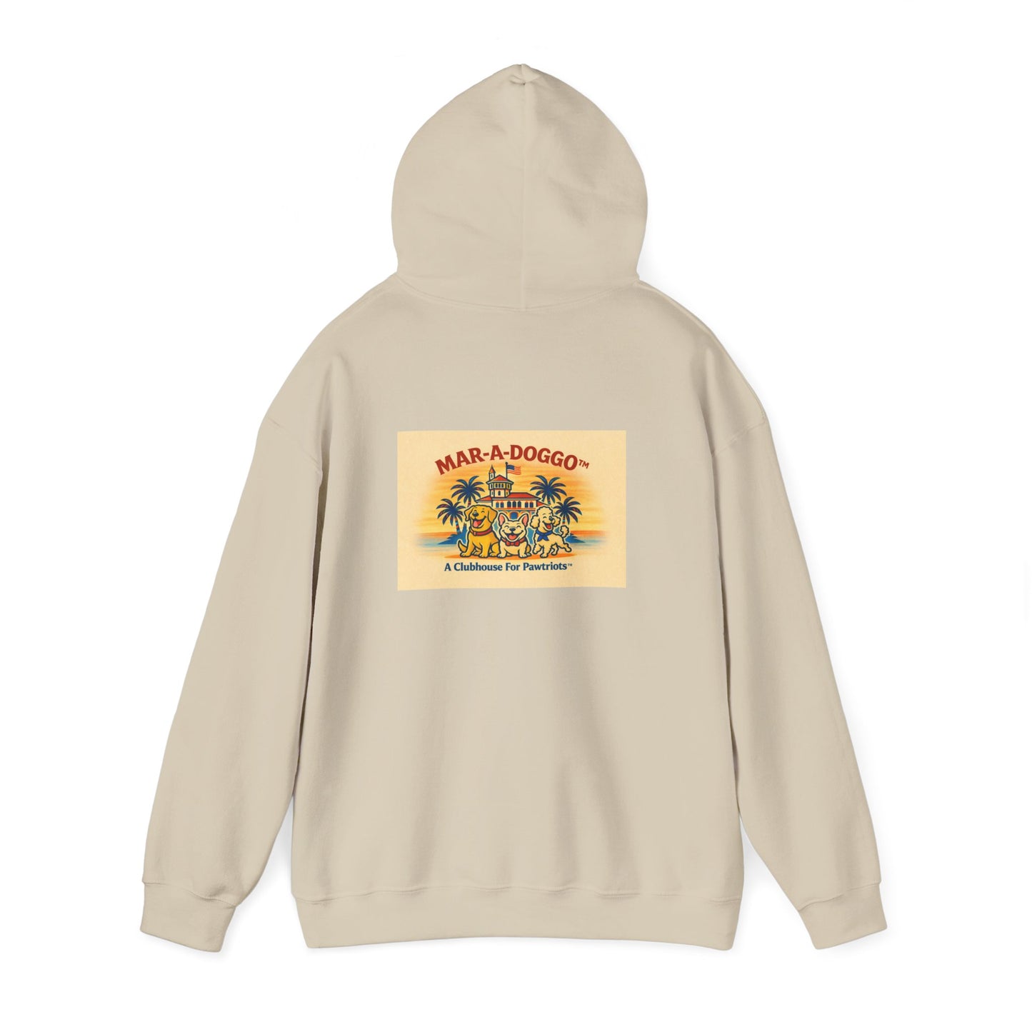 Navy Vintage 'Anchors Aweigh' Hoodie — 'Mar-A-Doggo' Retro Military Pet Design