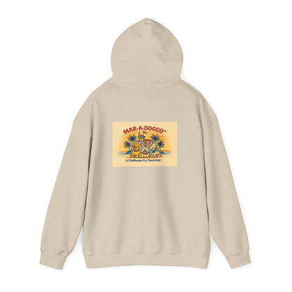 Navy Vintage 'Anchors Aweigh' Hoodie — 'Mar-A-Doggo' Retro Military Pet Design