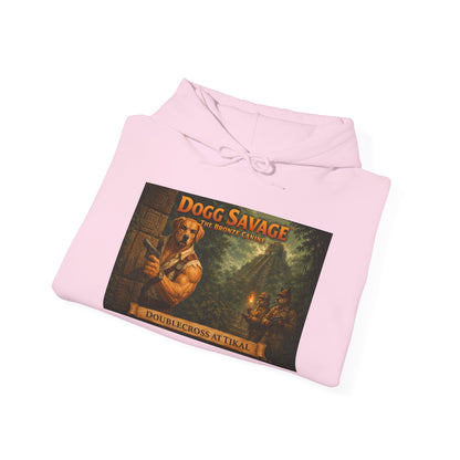 Dogg Savage Graphic Hoodie — Vintage Album Art Pullover "Doublecross At Tikal"