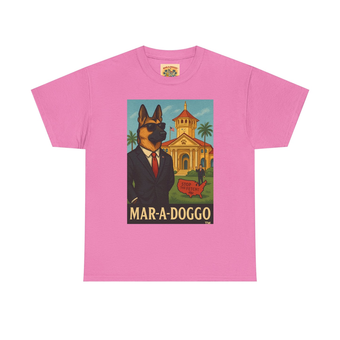 Mar-A-Doggo Graphic Tee — Vintage Resort Dog Print