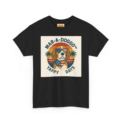 Mar-A-Doggo Tee – Retro Beach Dog Graphic T-Shirt (“Yappy Days”)