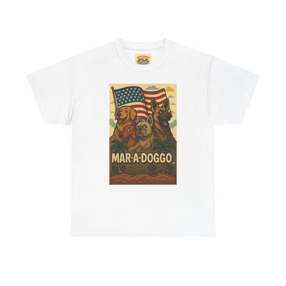 Mar-a-Doggo Patriotic Dog Tee — Vintage American Flag Dog Graphic T-Shirt