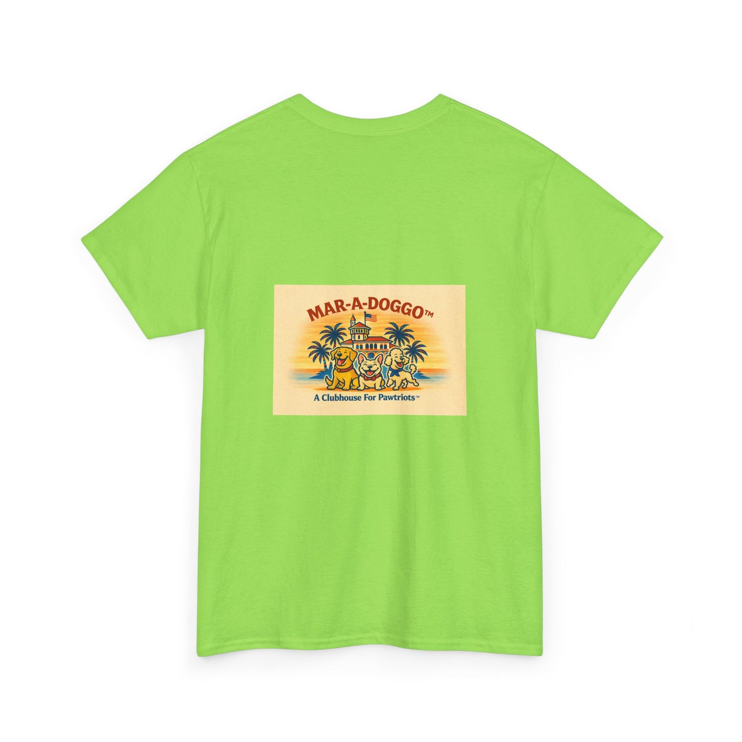 Mar-a-Doggo Tee — Patriotic Dog Graphic T-Shirt (Pointing Toward Freedom)