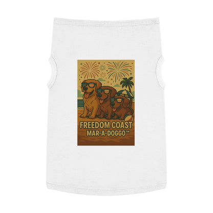 Freedom Coast Pet Tank Top — "Freedom Coast Mar‑A‑Doggo" Patriotic Summer Dog Shirt
