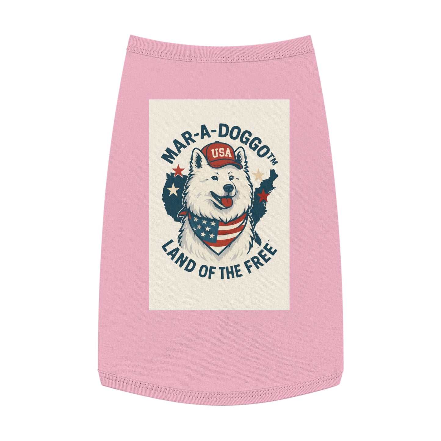 Patriotic Pet Tank Top — "Mar-A-Doggot: Land of the Free" Dog Shirt