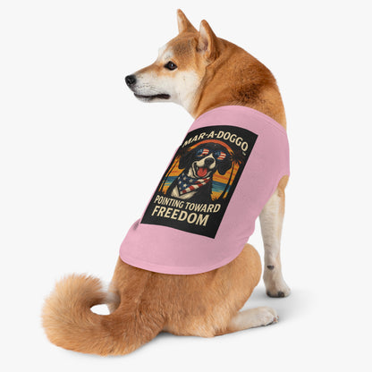 Patriotic 'Mar-A-Doggo Pointing Toward Freedom' Dog Shirt