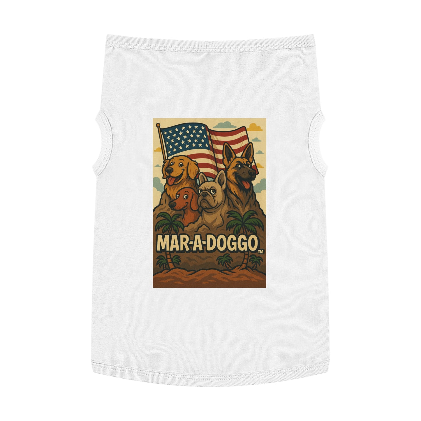 Patriotic 'Mar-a-Doggo' Pet Tank Top — American Flag Dog Shirt