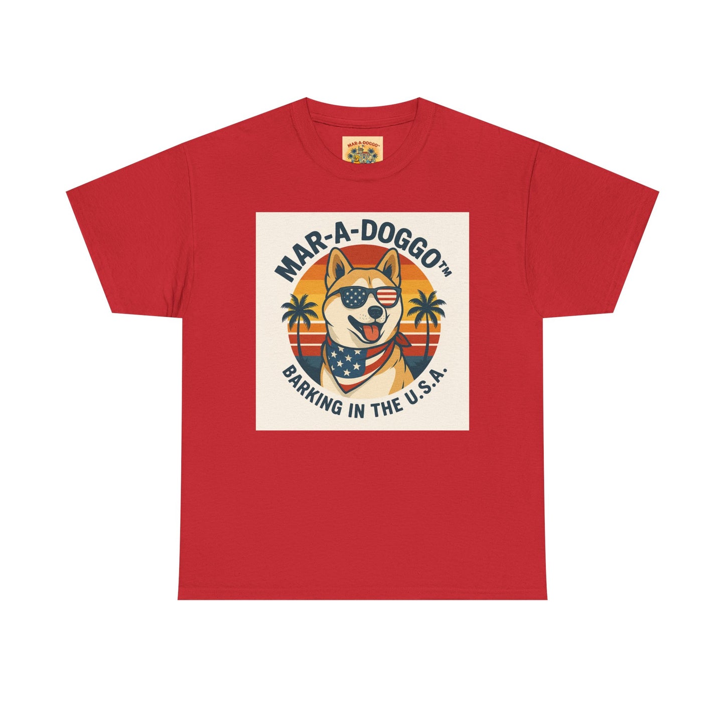 Mar-a-Doggo T-Shirt — 'Mar-A-Doggo: Barking in the U.S.A.' Retro Patriotic Dog Tee