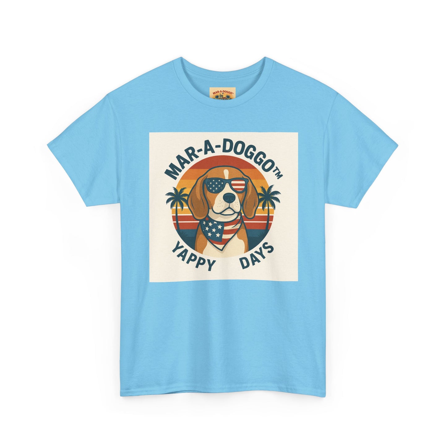 Mar-A-Doggo Tee – Retro Beach Dog Graphic T-Shirt (“Yappy Days”)