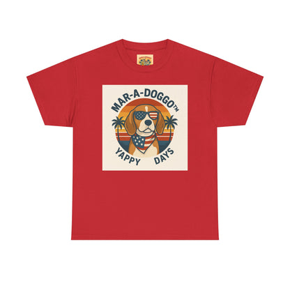 Mar-A-Doggo Tee – Retro Beach Dog Graphic T-Shirt (“Yappy Days”)