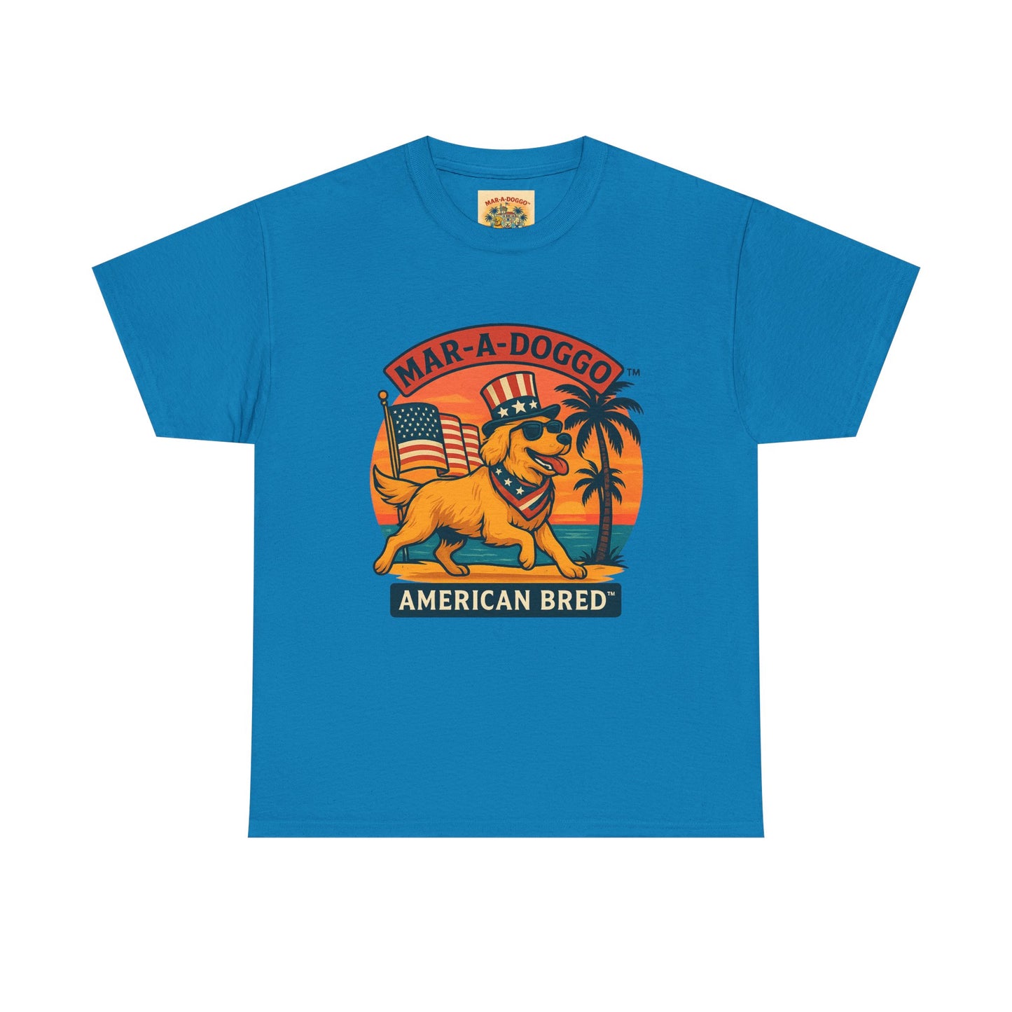 Mar-A-Doggo "American Bred" Tee — Patriotic Dog Graphic T-Shirt