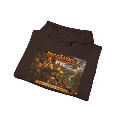 Dogg Savage Vintage Adventure Hoodie "Fury In The Skies Of Angkor Wat" — Retro Logo Pullover