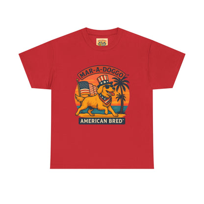Mar-A-Doggo "American Bred" Tee — Patriotic Dog Graphic T-Shirt