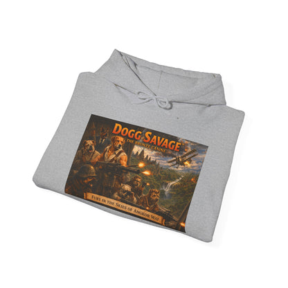 Dogg Savage Vintage Adventure Hoodie "Fury In The Skies Of Angkor Wat" — Retro Logo Pullover