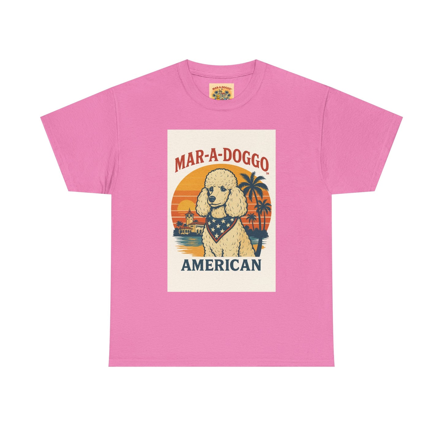 Mar-A-Doggo American T-Shirt — Retro Palm Beach Dog Graphic Tee