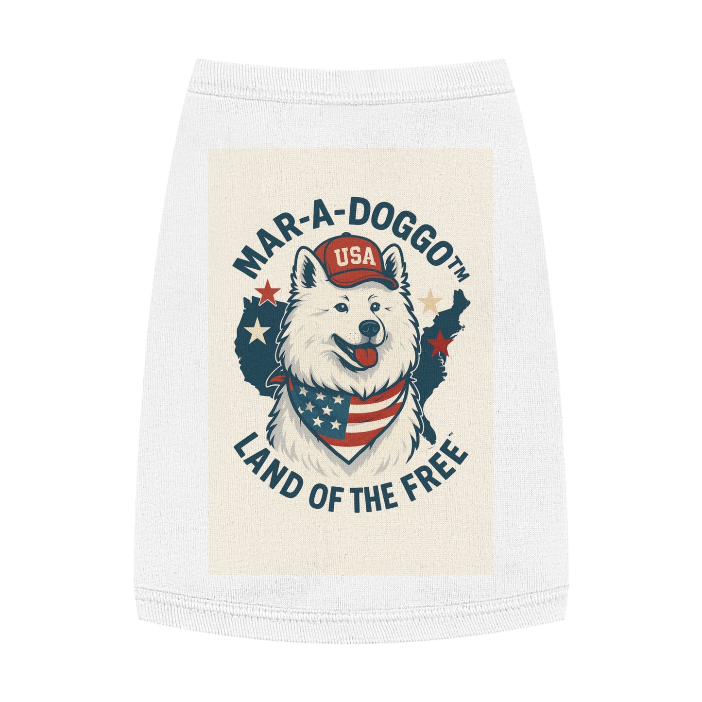 Patriotic Pet Tank Top — "Mar-A-Doggot: Land of the Free" Dog Shirt