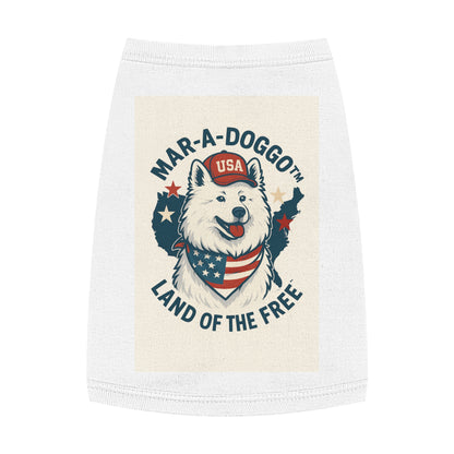 Patriotic Pet Tank Top — "Mar-A-Doggot: Land of the Free" Dog Shirt