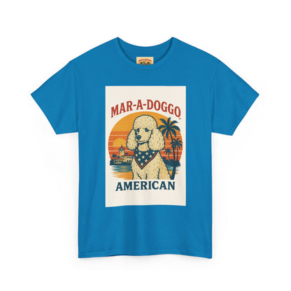 Mar-A-Doggo American T-Shirt — Retro Palm Beach Dog Graphic Tee
