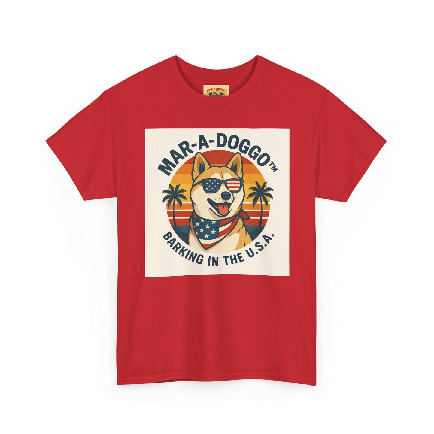 Mar-a-Doggo T-Shirt — 'Mar-A-Doggo: Barking in the U.S.A.' Retro Patriotic Dog Tee