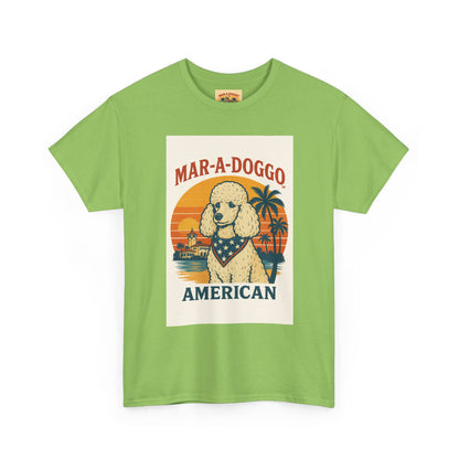 Mar-A-Doggo American T-Shirt — Retro Palm Beach Dog Graphic Tee