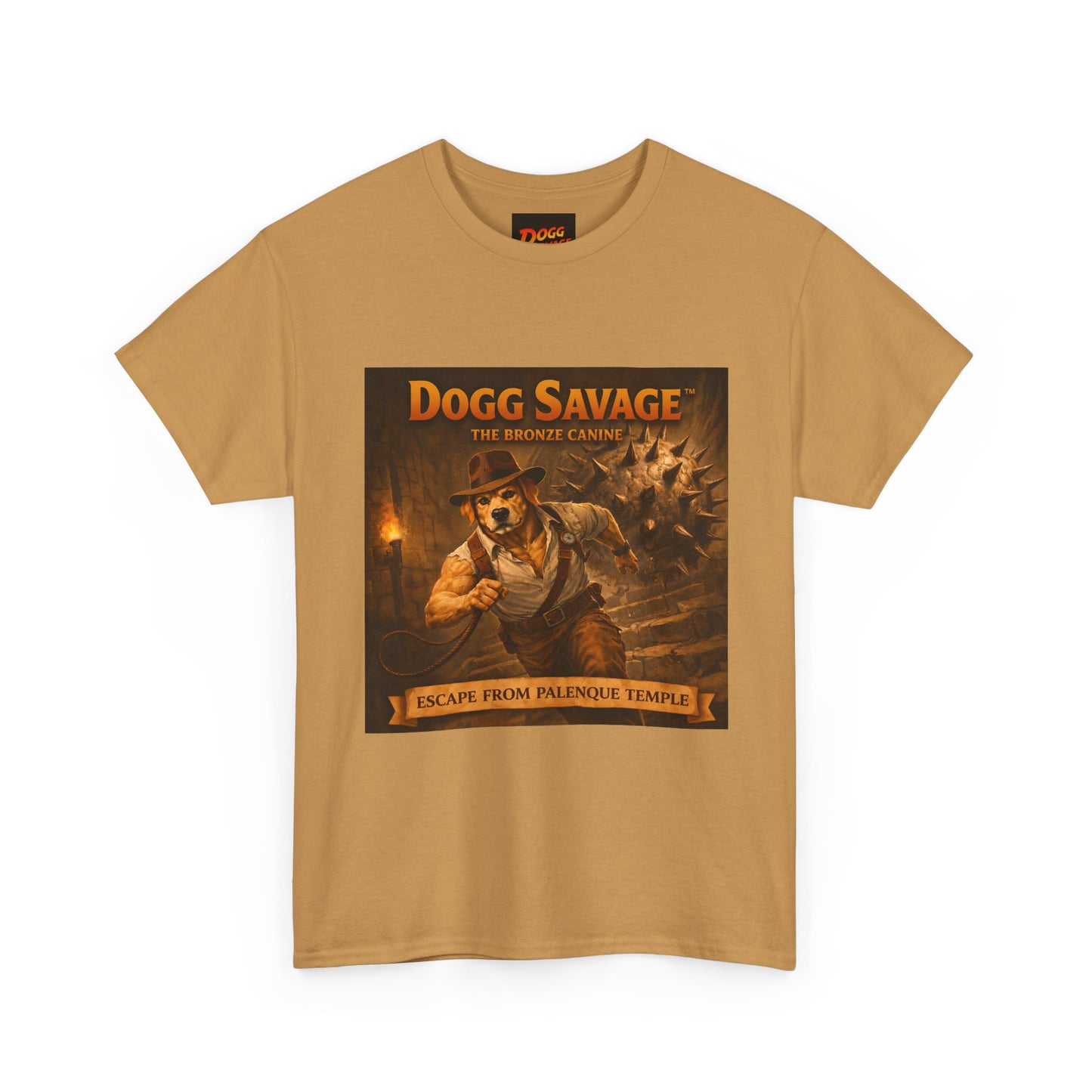 Graphic Tee — "Dogg Savage: Escape From Palenque Temple" Adventure Shirt