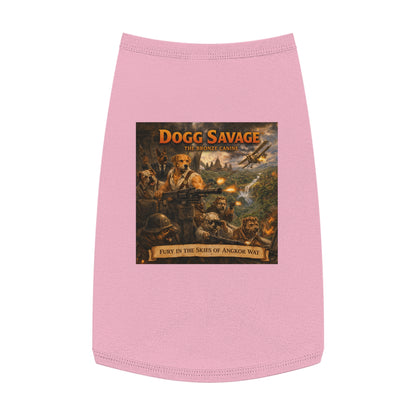 Pet Tank Top — "Dogg Savage: Fury in the Skies of Angkor Wat" Military Print Dog Shirt