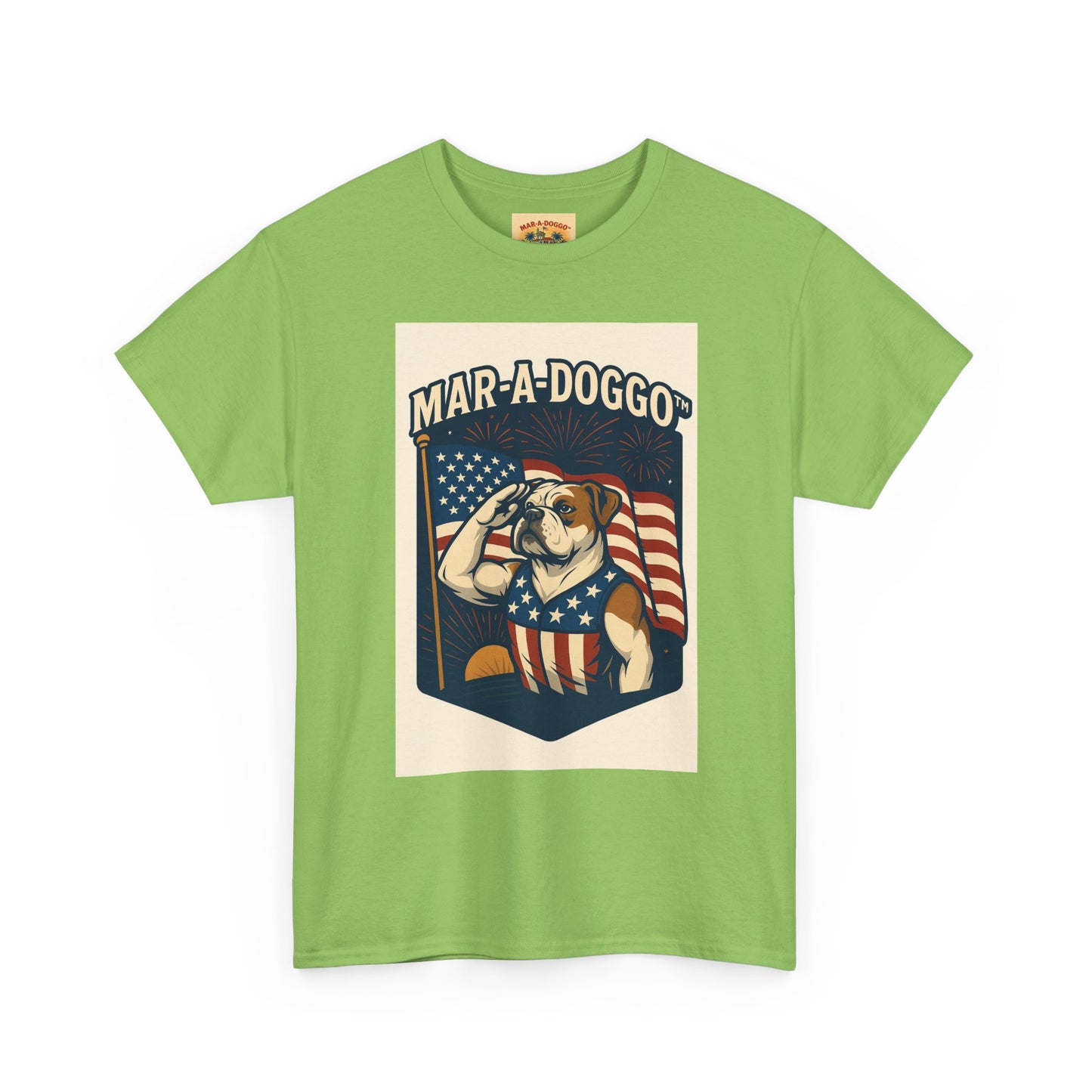 Mar-A-Doggo Patriotic Tee — American Flag Bulldog Graphic T-Shirt