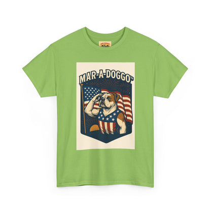 Mar-A-Doggo Patriotic Tee — American Flag Bulldog Graphic T-Shirt