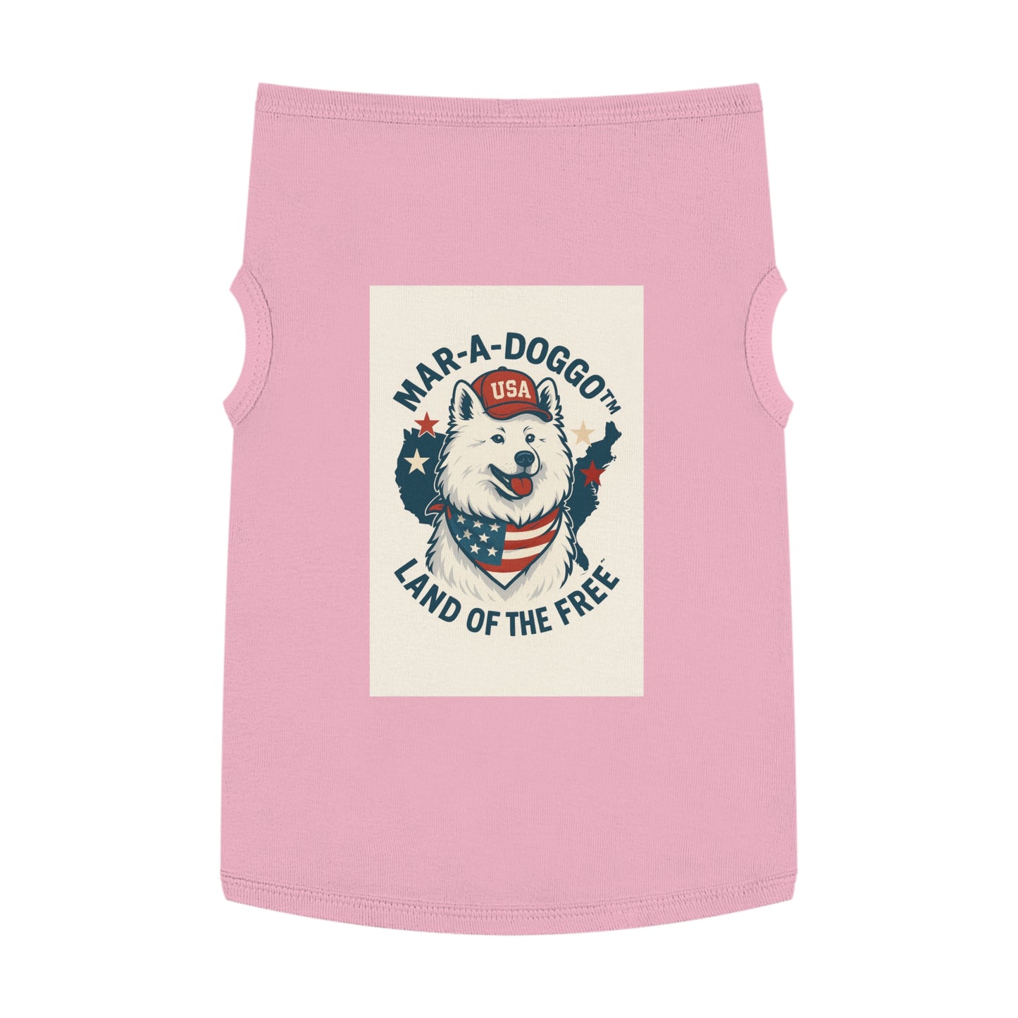 Patriotic Pet Tank Top — "Mar-A-Doggot: Land of the Free" Dog Shirt
